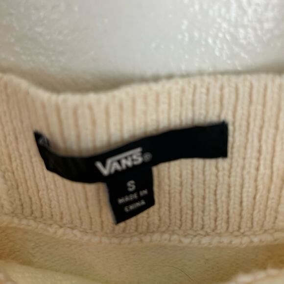 NWT Vans Sweater Tank Top Size Small Sydney Beige Cream Checkered Cropped - Picture 5 of 7